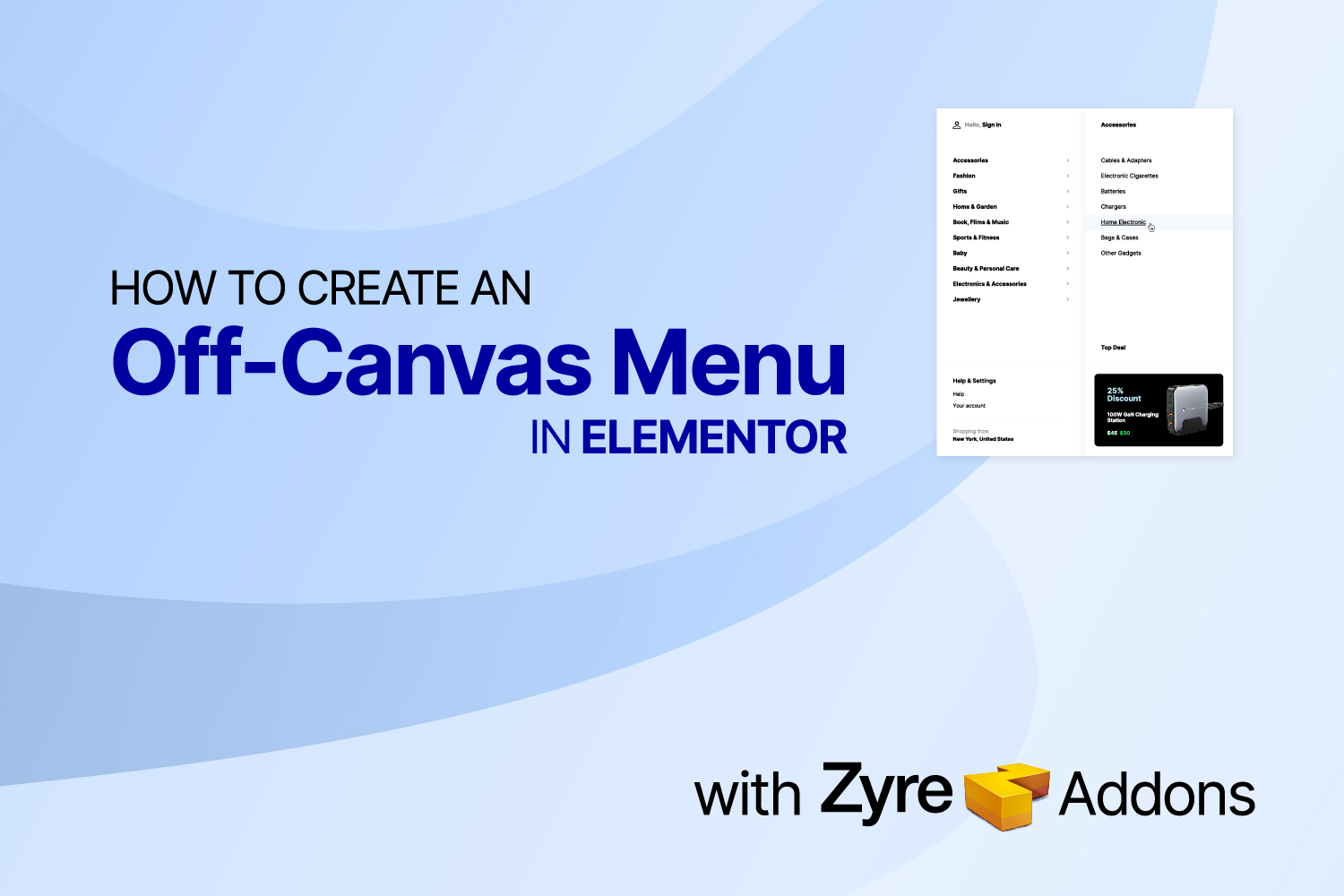 How to Create an Off-Canvas Menu in Elementor with Zyre Addons
